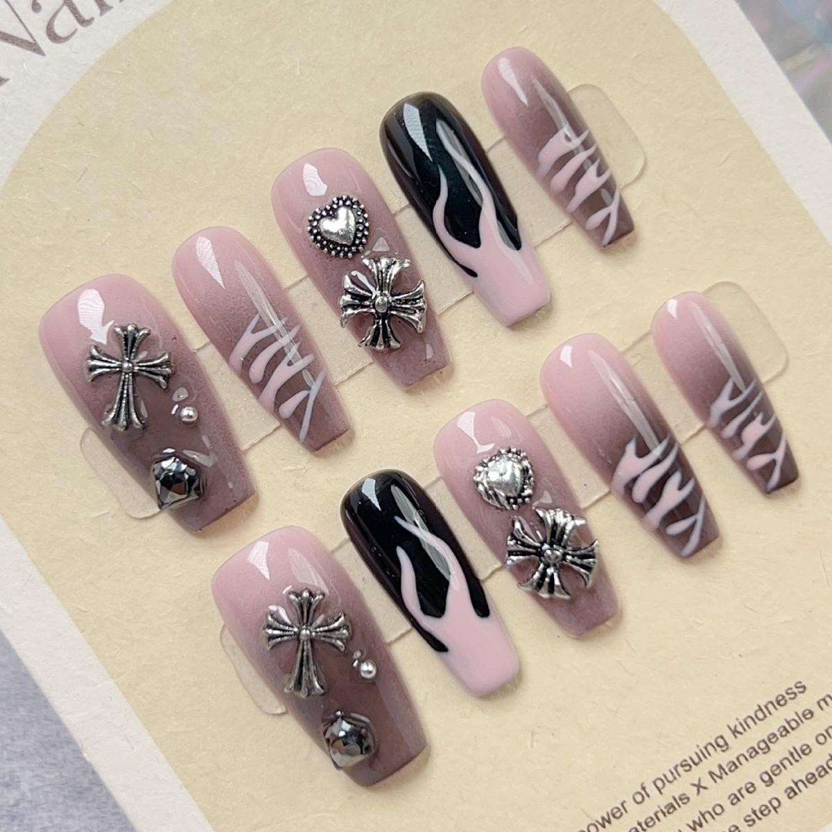 Handmade Colorful Full Stone Press On Nails Short Square Shimmery False Nails