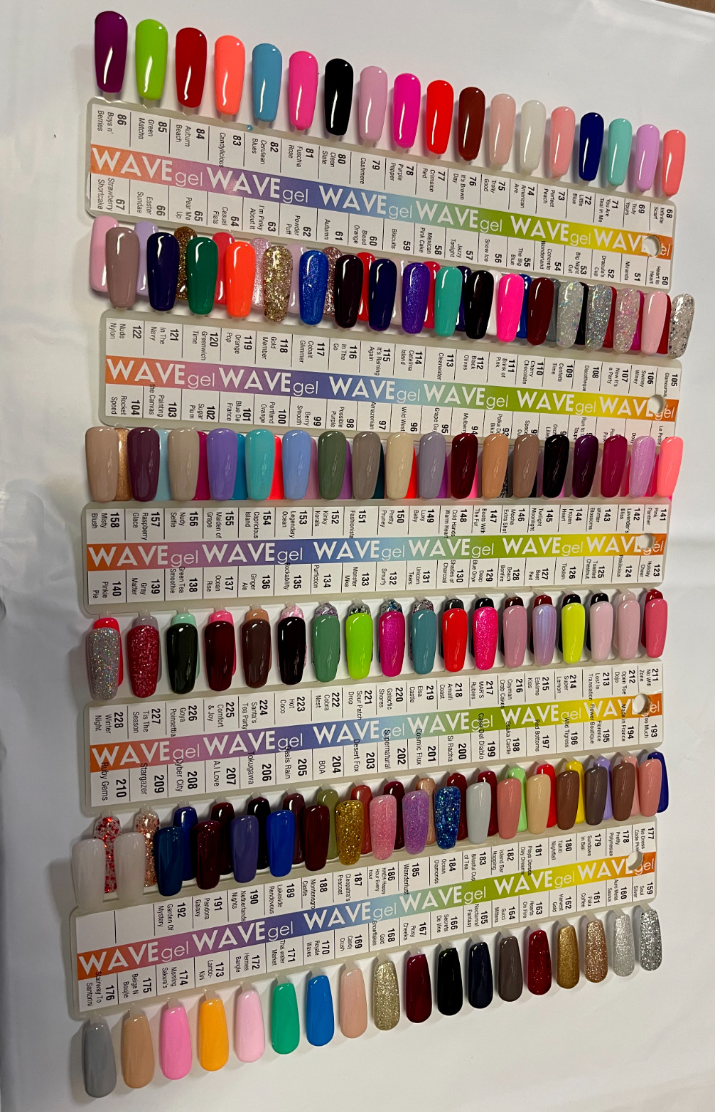 wave gel & dipping color chart Color Sample Chart Palette Display NEW