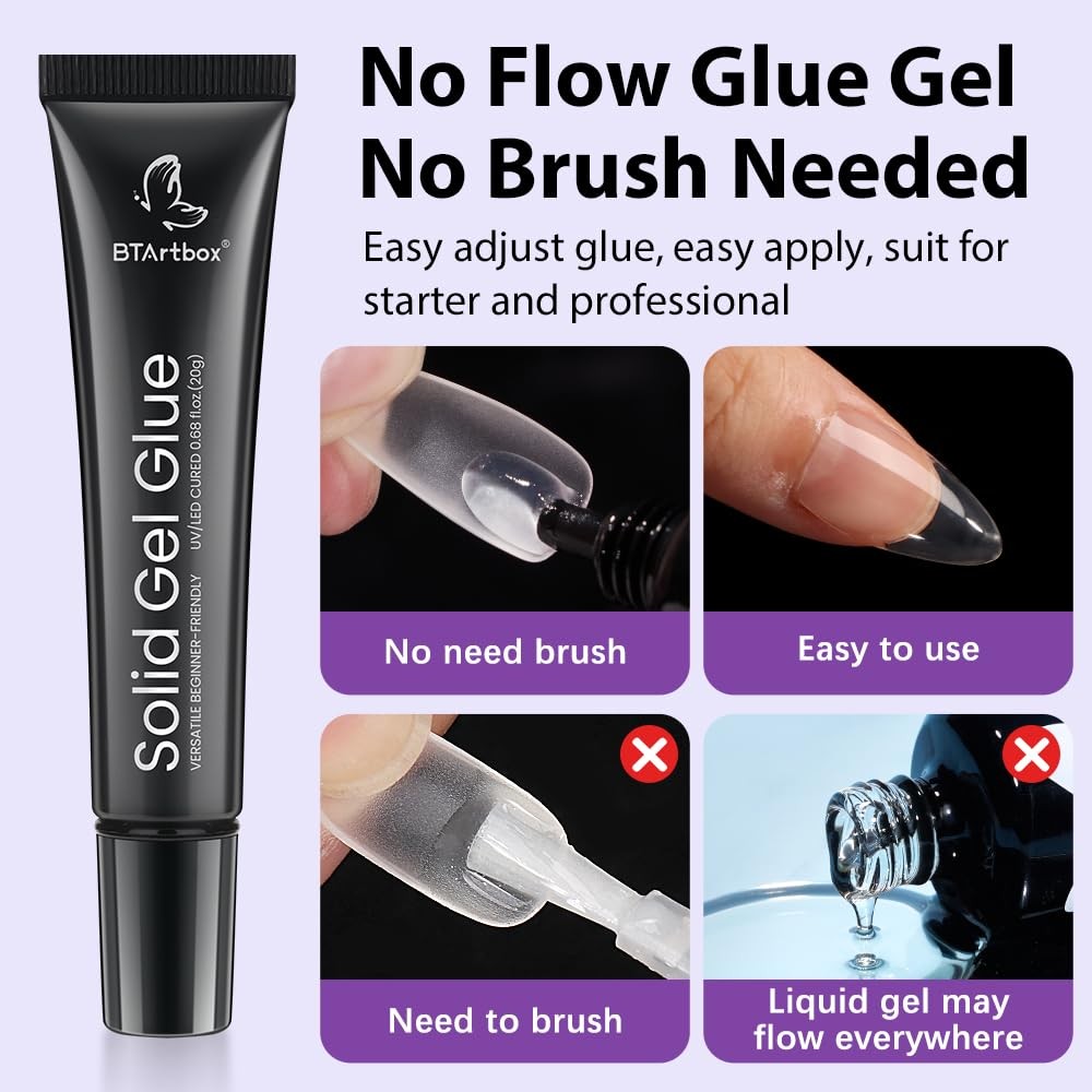 Solid Nail Gel – 15g Gel Nail for Acrylic Nails, Upgrade 3 in 1 Nail Gel for …