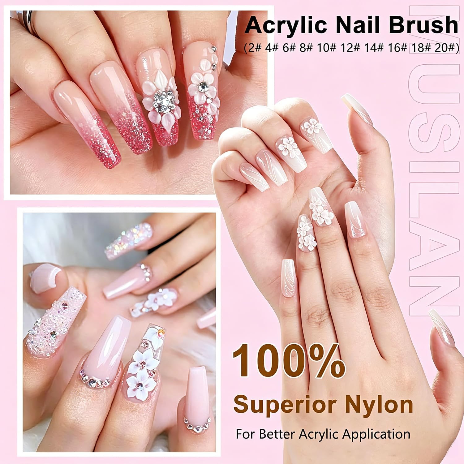 Nail Art Brushes Set,10pcs Nail Art Tool Set Nail Art Design Pen Painting Too…