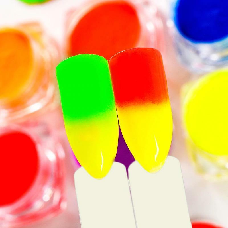 15 COLOURS NEON PIGMENT NAILS POWDER DUST OMBRE PHOSPHOR FLUORESCENT GLOWING UK