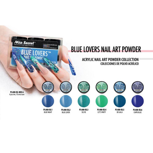 Mia Secret Monomer 4 oz with Blue Lovers 6 Colors Set