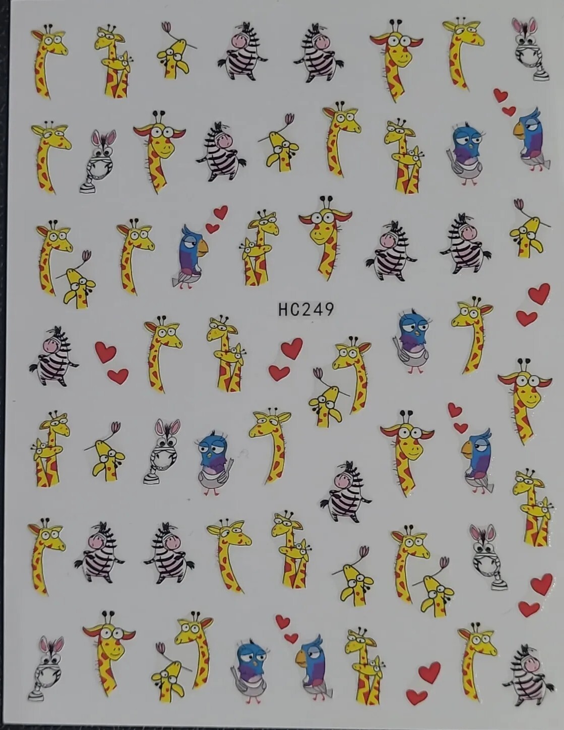 Giraffes and Zebras Nail Sticker Decals