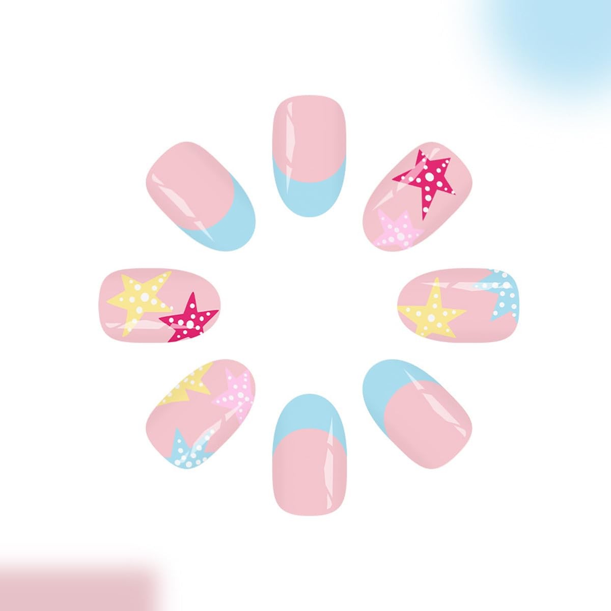 KASOICRA Medium Starfish Oval Press On Nails