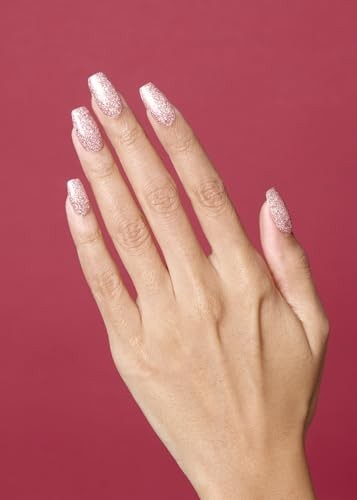 Semi Cured Gel Nail Strips (N Pixie Dust) – Nude, Glitter, Works with Any