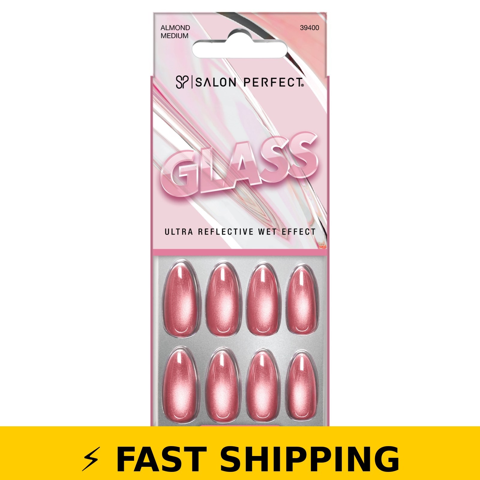 Salon Perfect Press On Nails 381 Glass Magenta Almond Medium