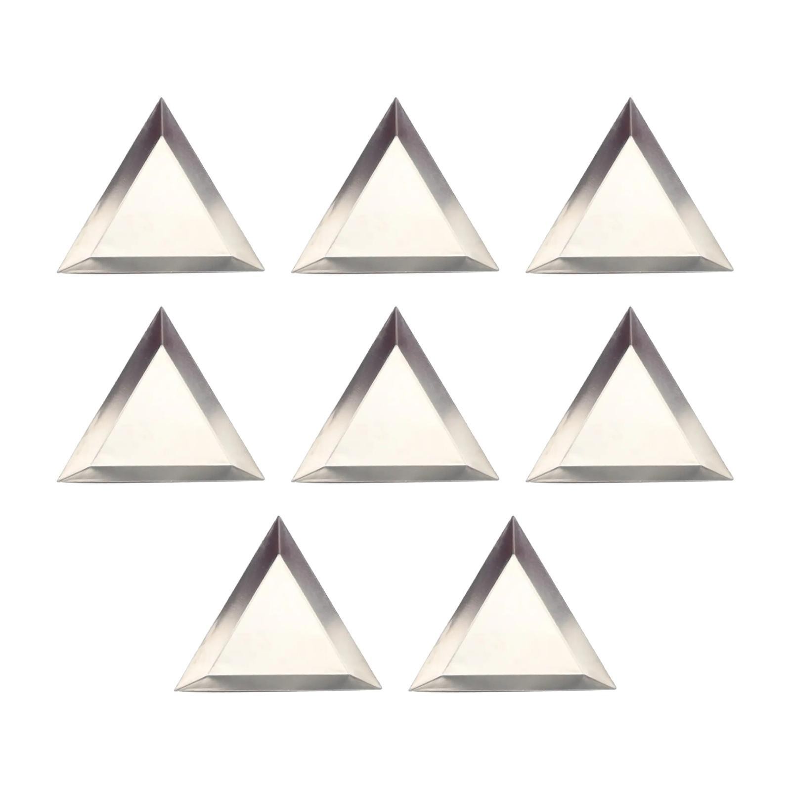 8Pcs Bead Sorting Trays Triangle Aluminum, Bead Sorting Storage Plates Trays,