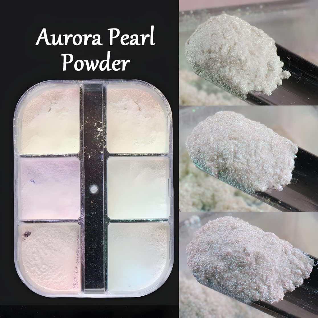 6 Colors Chrome Nail Powder Metallic Mirror Aurora Pearl Effect Gel Nail Art Kit