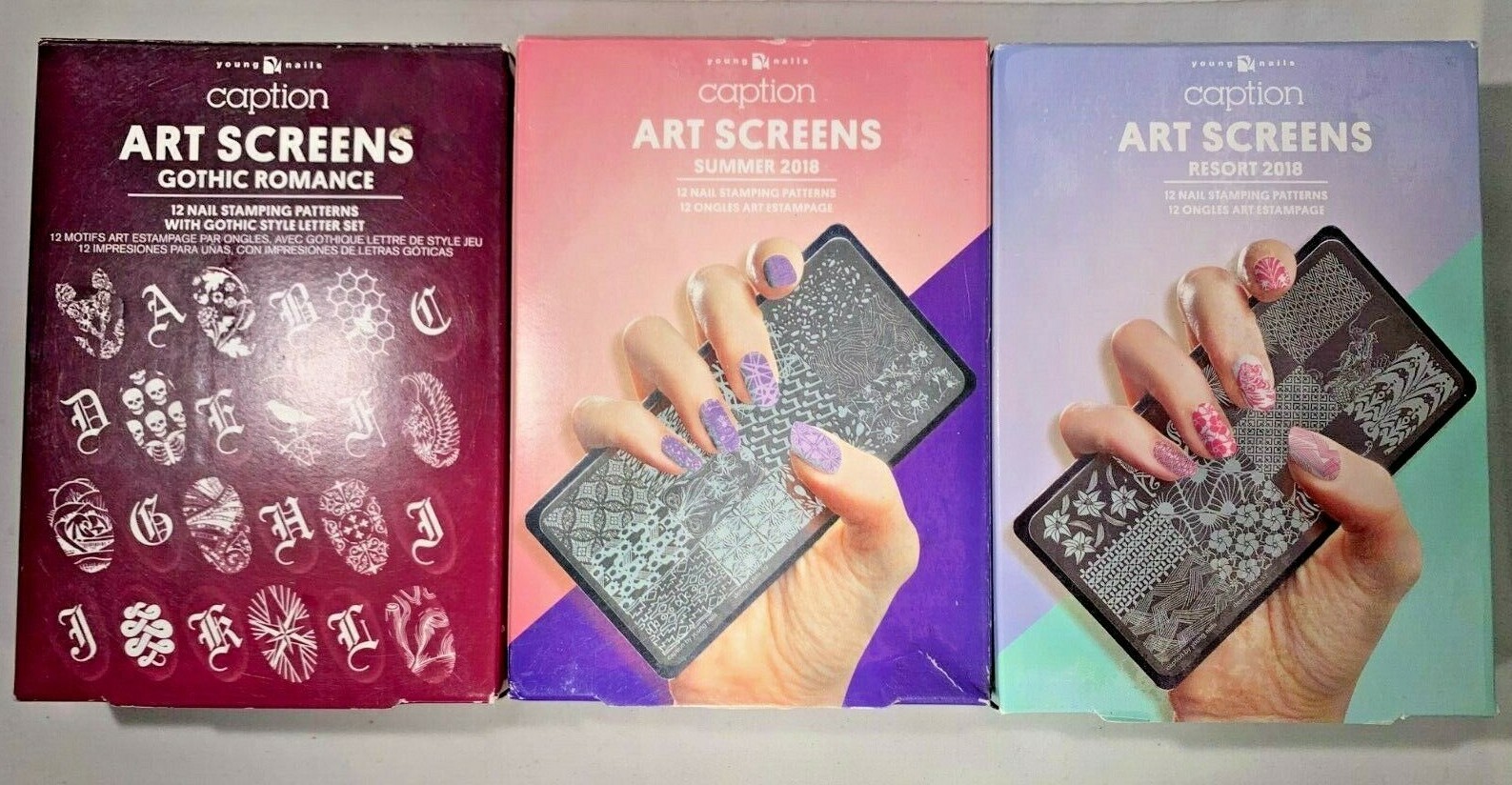 YOUNG NAILS CAPTION ART SCREENS – Nail Stamping Patterns – Multiple Styles!