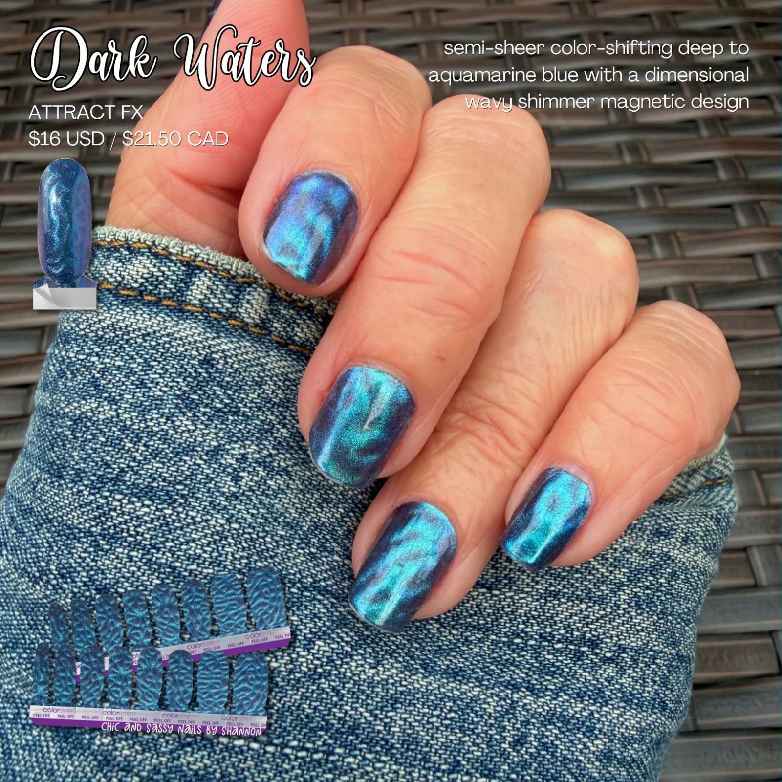 💅Color Street Dark Waters Lmtd Edtn Shifting Tides *Free Shipping* Offers***💅
