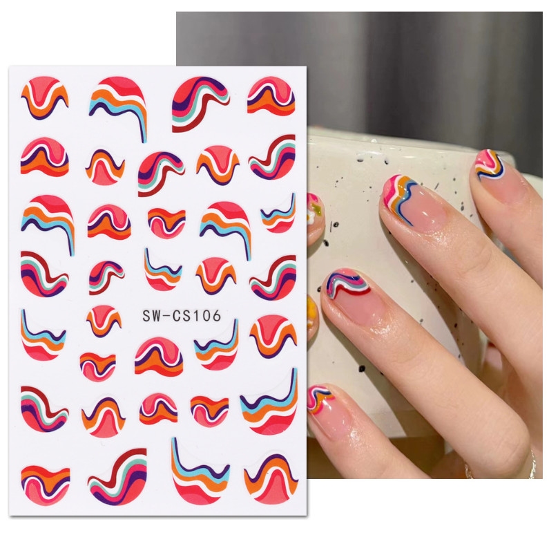 Clown Nail Stickers 3D Halloween Candle Stars Comic Heart Flame Graffiti NS52