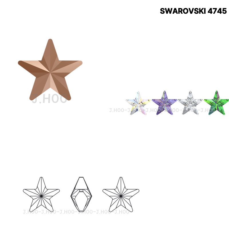 Swarovski 4745 Rivoil Star Fancy Stone 10mm (4pcs)