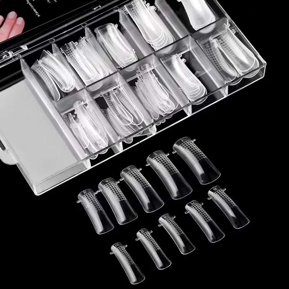 Nail Extension Form Tips Clear 100Pcs Poly Gel Acrylic Nails Mold Artificial Dua