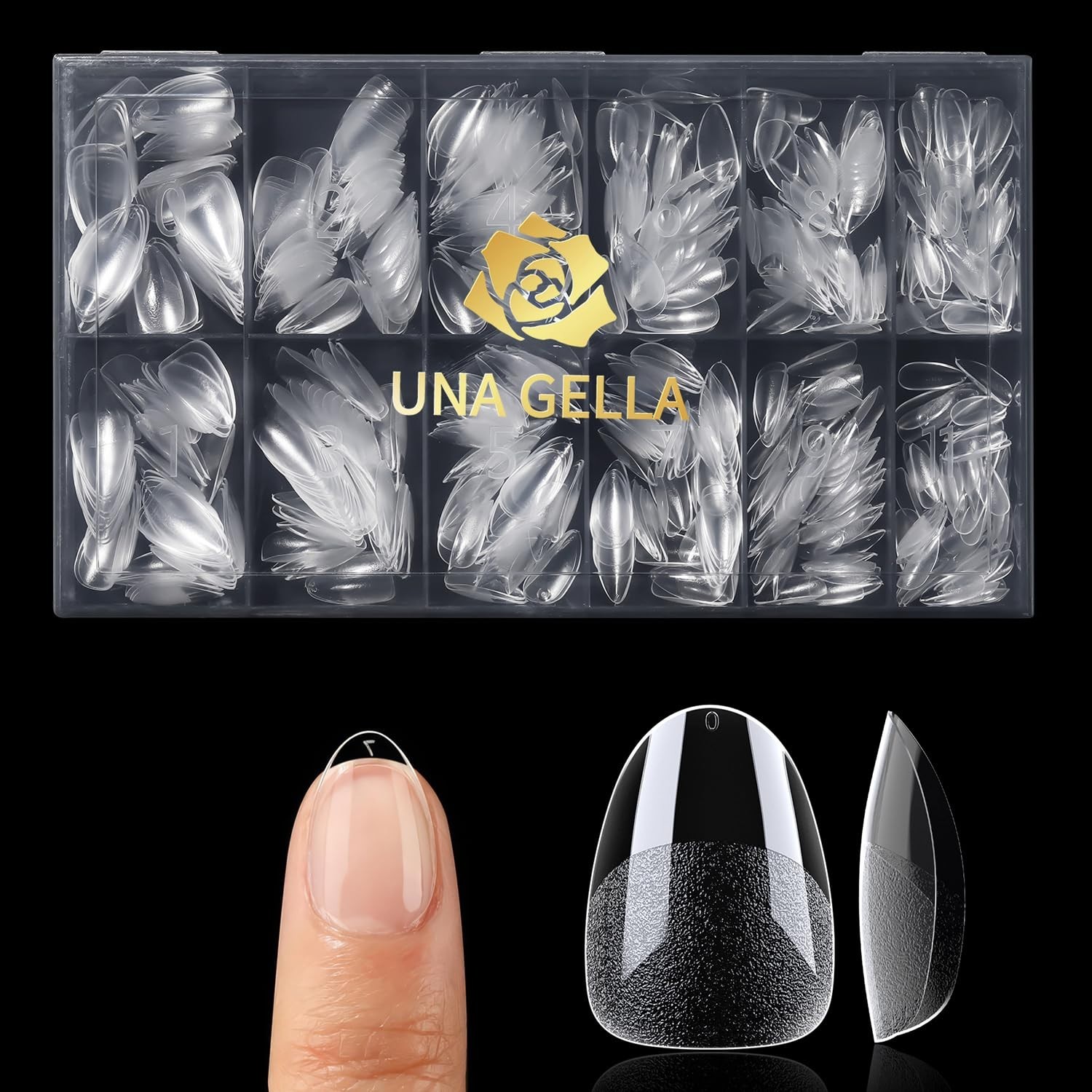 Clear Extra Short Almond Press-On Nails – Safe for Natural Nail Health, 504 Pcs
