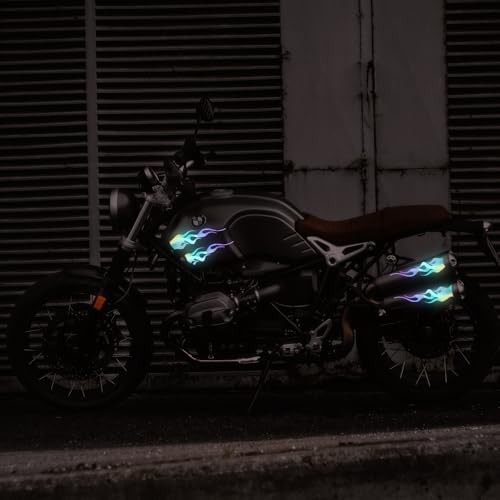 8pcs Flame Reflective Stickers, 5.9″X1.2″ Flame Decals for Sports & Bikes,