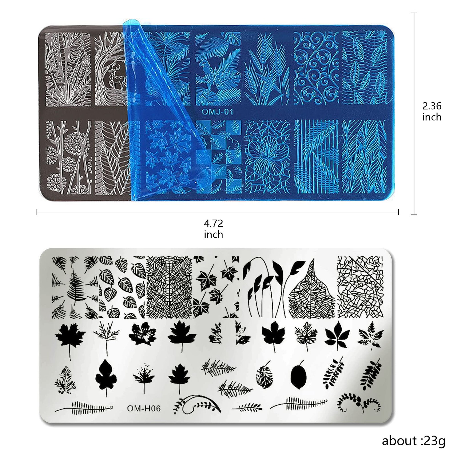 Nail Art Stamper Kit 6pcs Flower Heart Leaf Lace Butterfly Stamping Plate Tem…