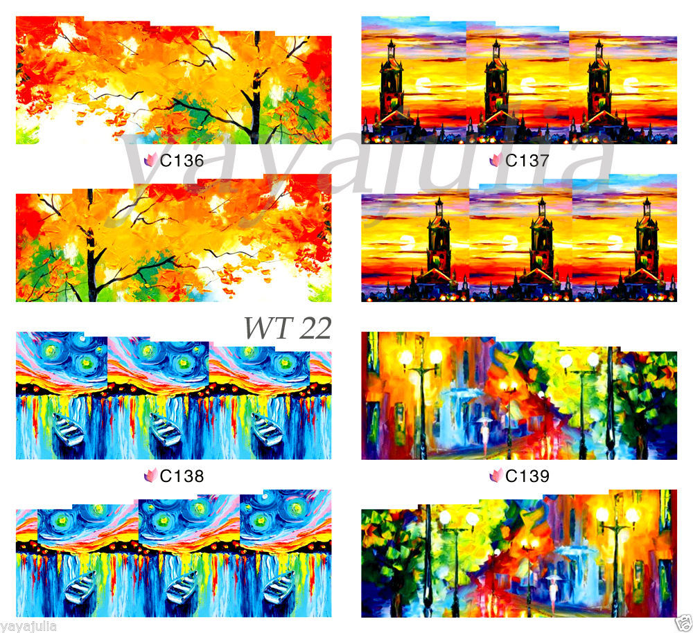20 sets Full Coverage Water Slide Transfer Decal Colorful Spring Design Nail Art