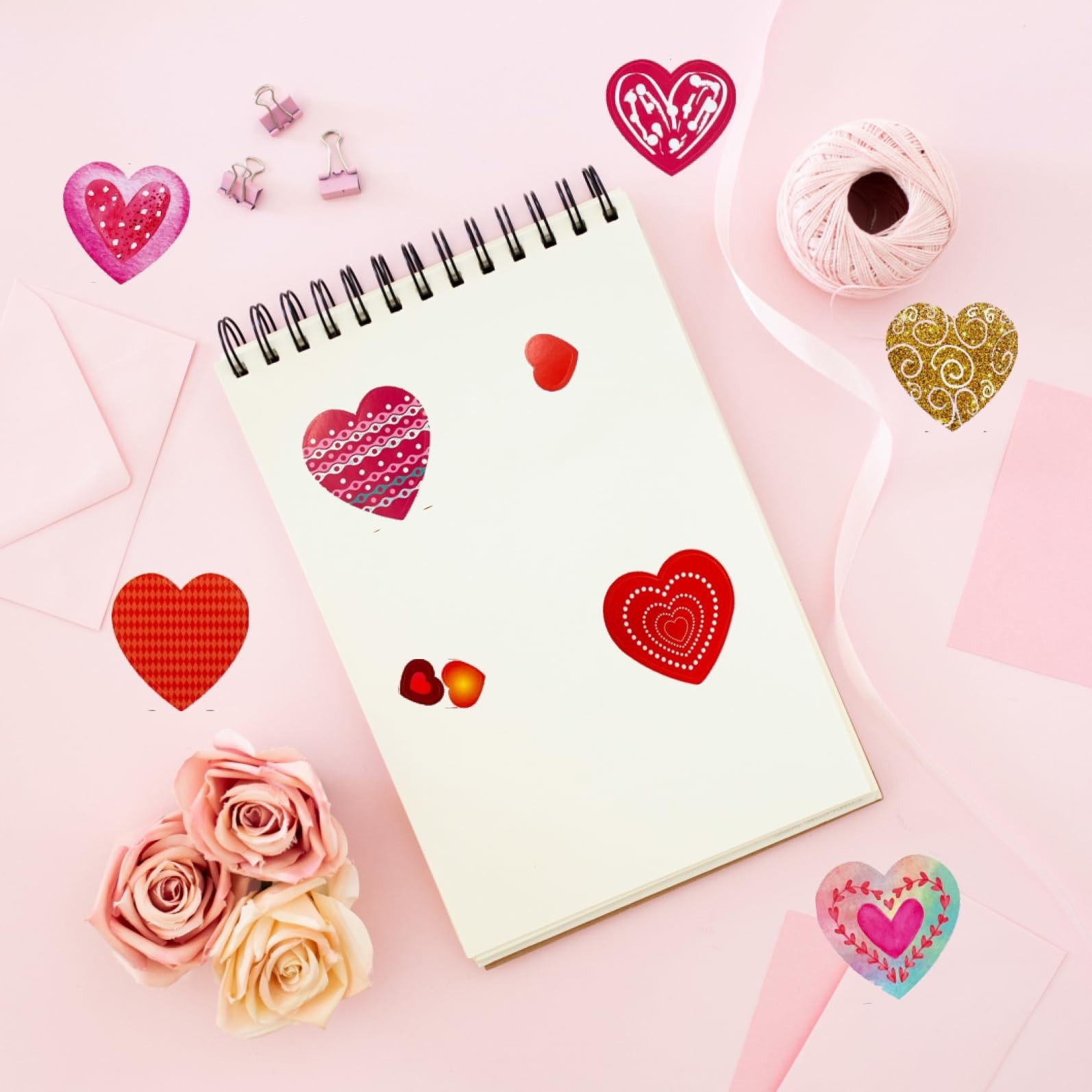 232 Pcs Valentines Day Stickers, Valentines Day Colorful Heart Stickers, Hear…
