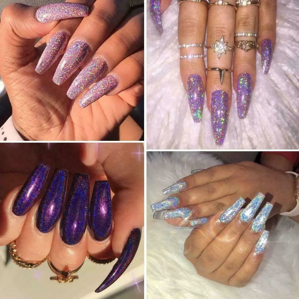 Nail Holographic Mirror Glitter Powder Dust Shimmer Mermaid Unicorn Pigment Art