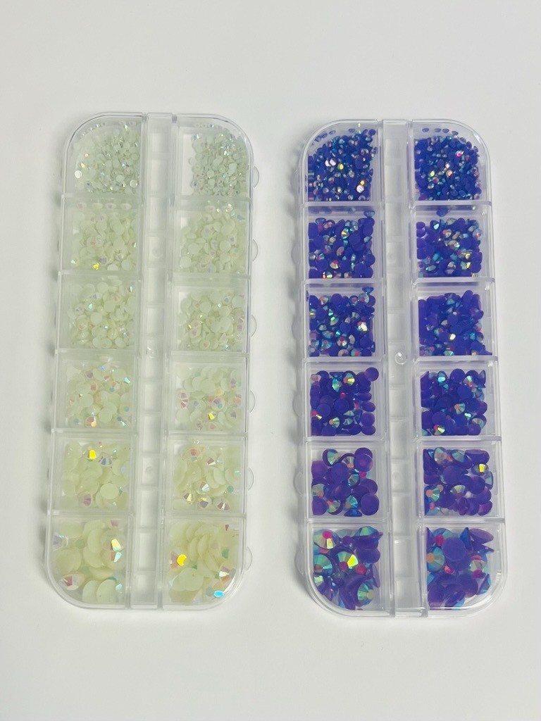 Multicolor Resin Rhinestones Flat Back Round Jewelry Crafting Gems Multipack Kit