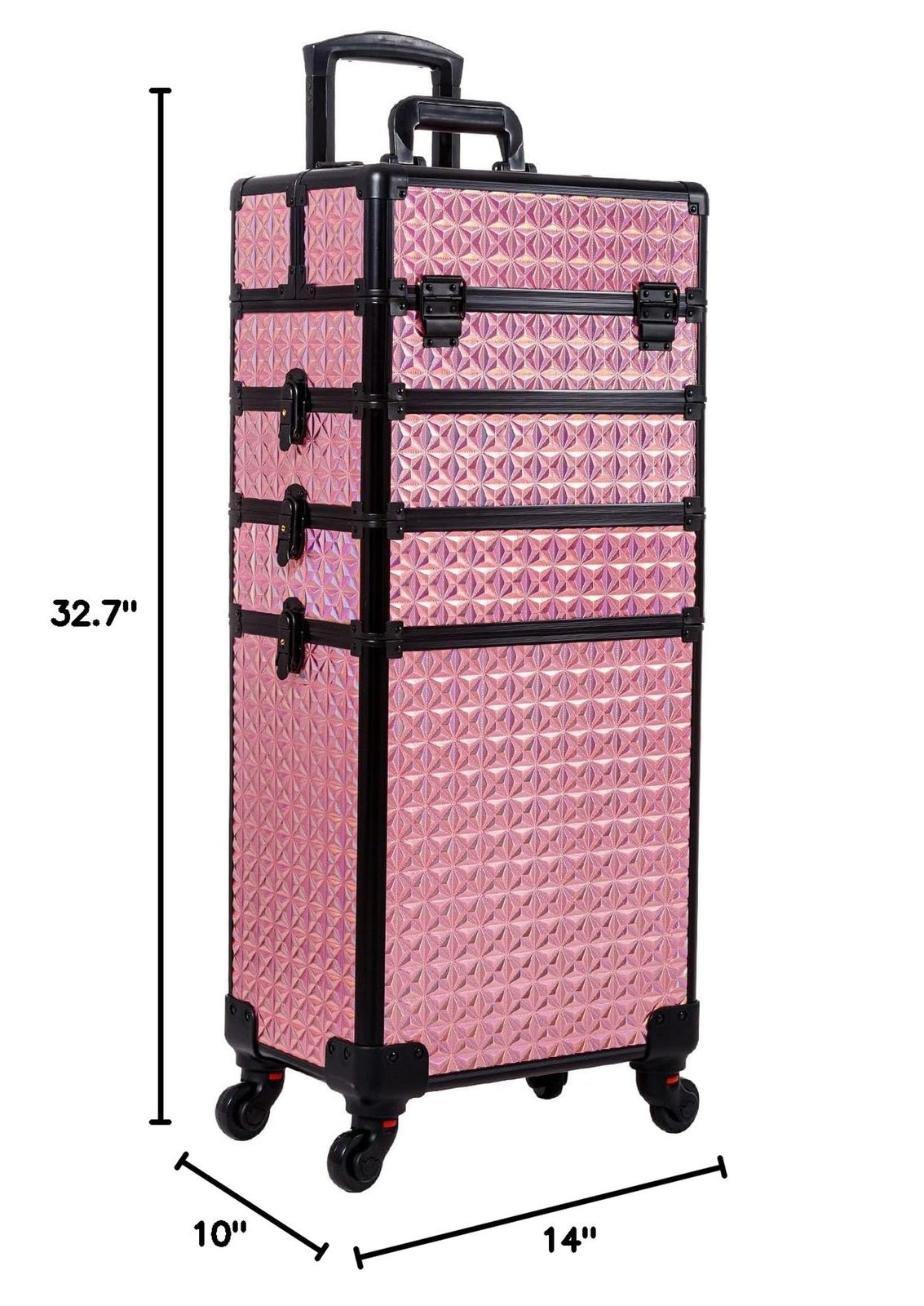 AROUS 5 in 1 Rolling Makeup Train Case Cosmetology Case on Wheels Large Cosme…