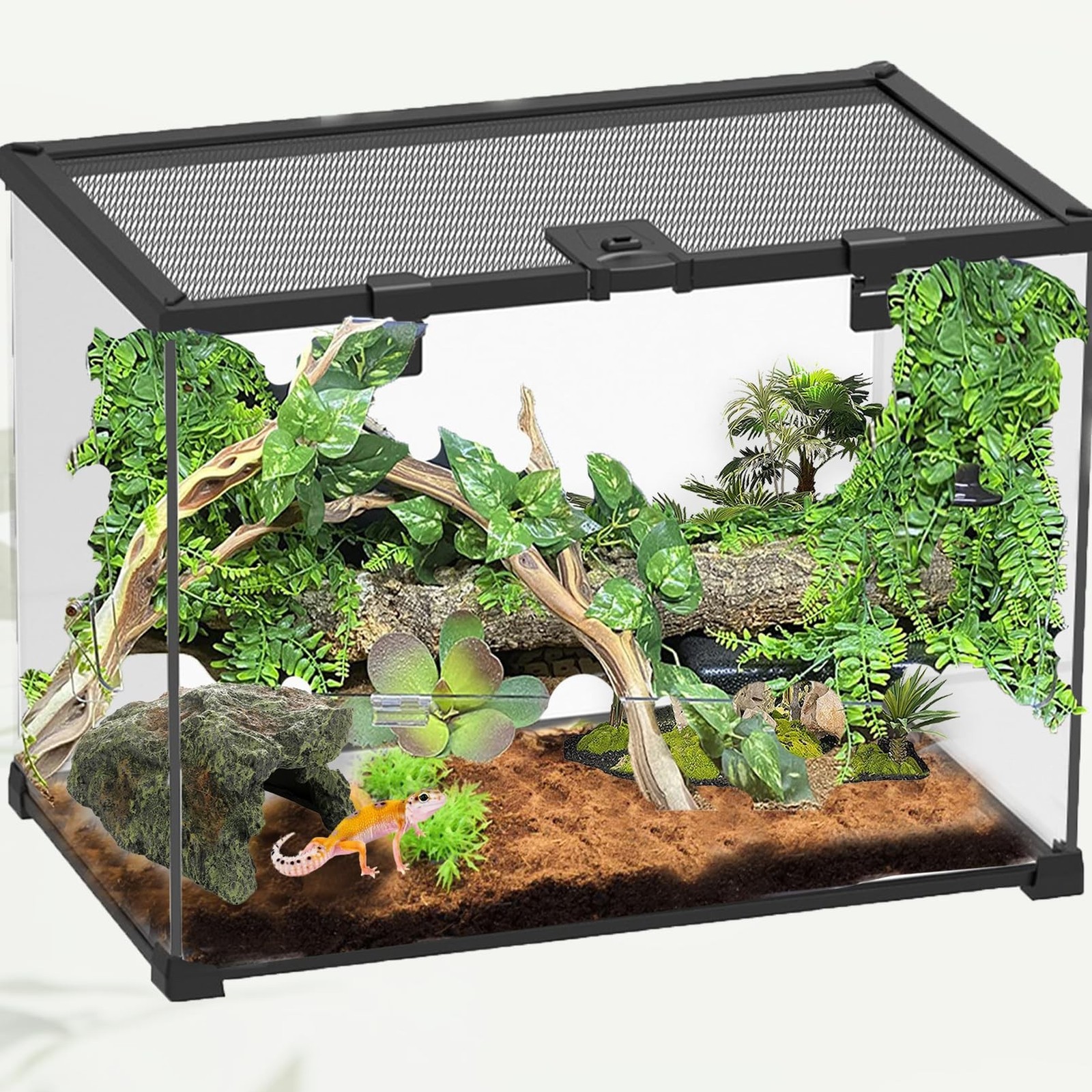 kathson Reptile Rock Hideout Cave,Tortoise Hide Caves,Resin Hides Shelter,Rep…