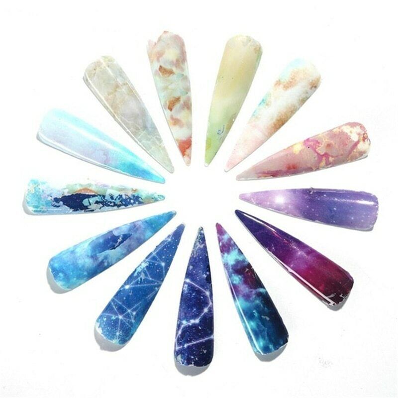 Nail Transfer Sticker Rainbow Sky Nail Art Foil Polish Adhesive Decals NS47