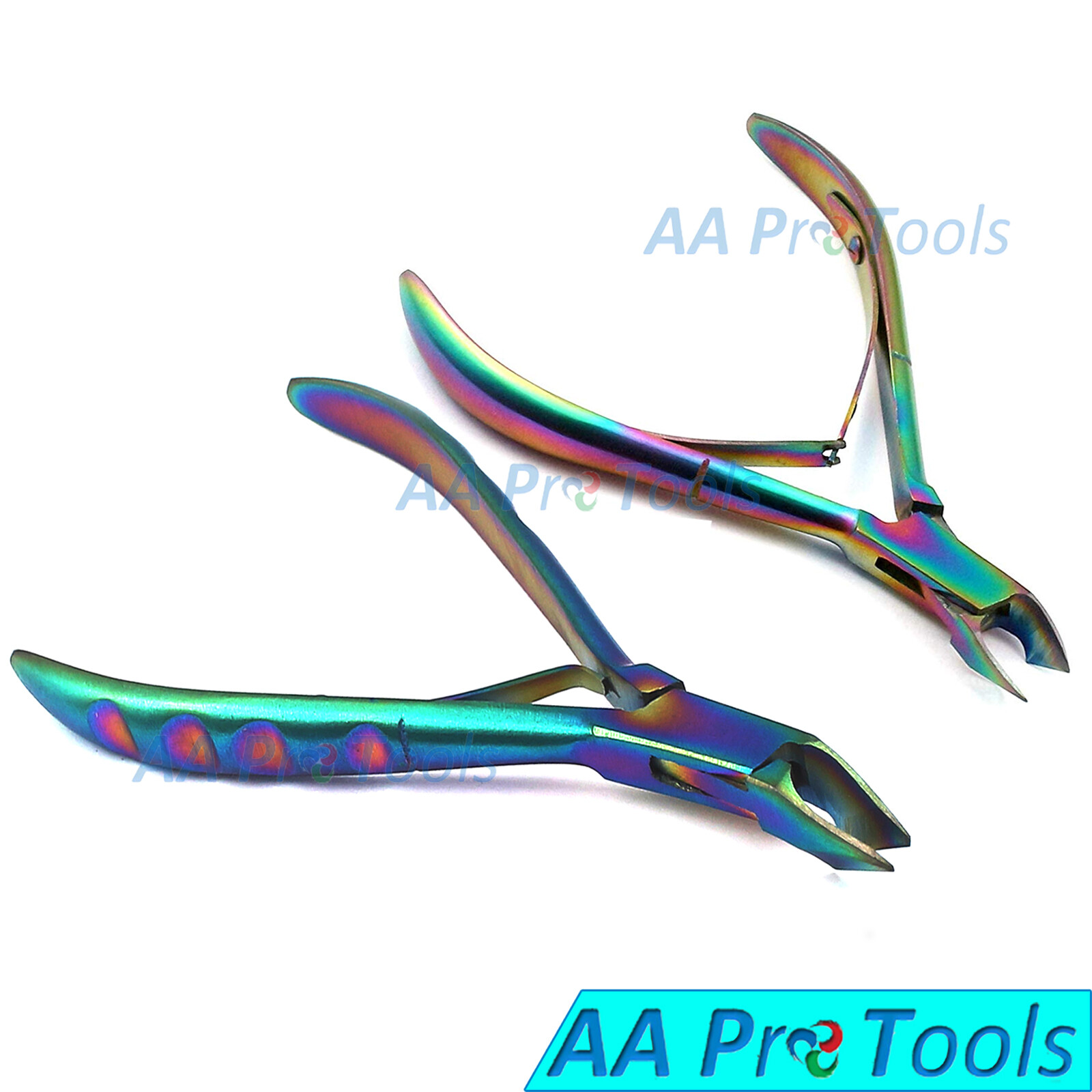 Cuticle Nipper Cutters 2-Plain & Pattern Handle Multi Color Nail Trimmer BTS-296