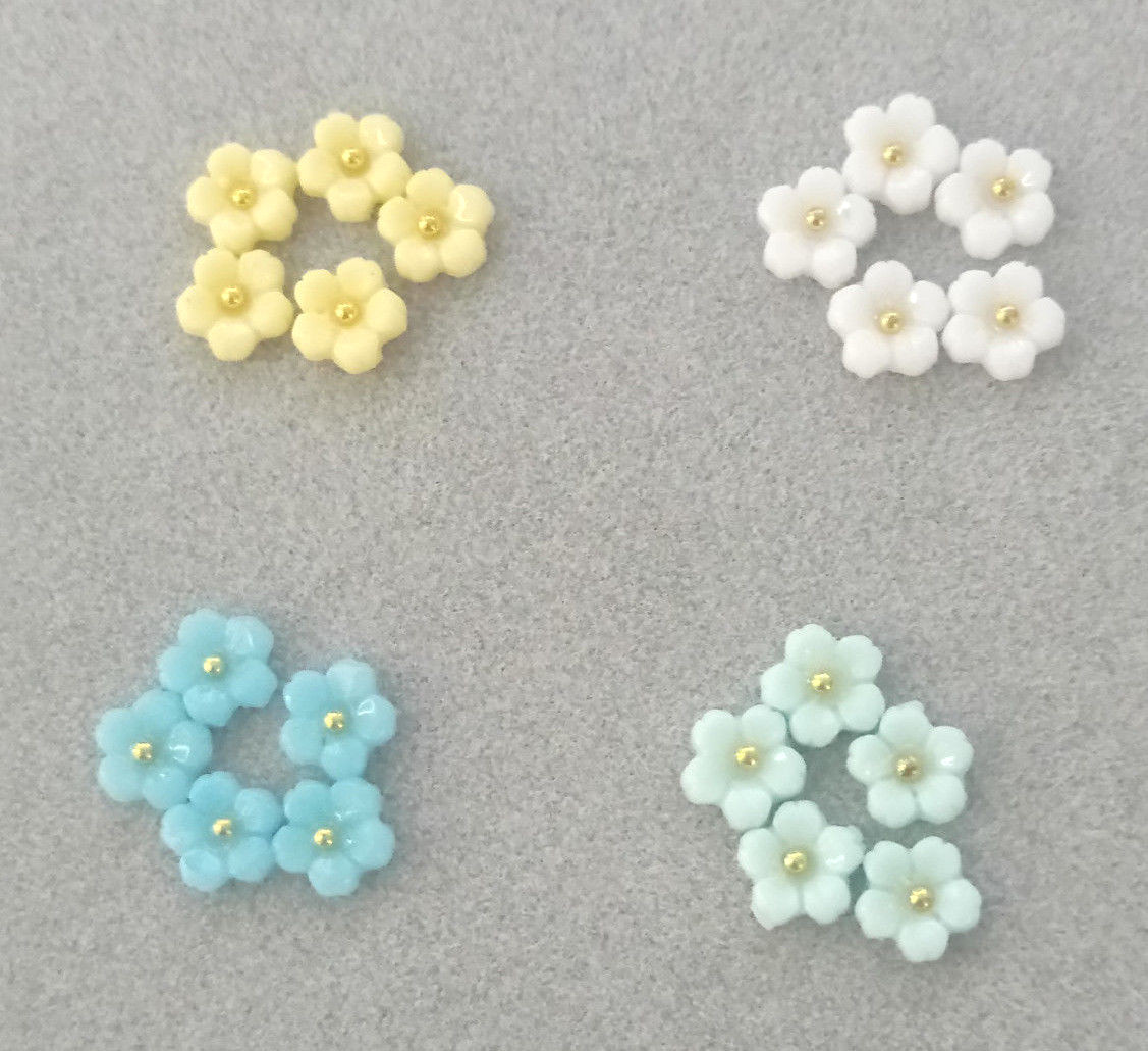 10/20pcs New 3D Nail Art Resin Cherry Blossom Colorful Flower DIY Charms Decor