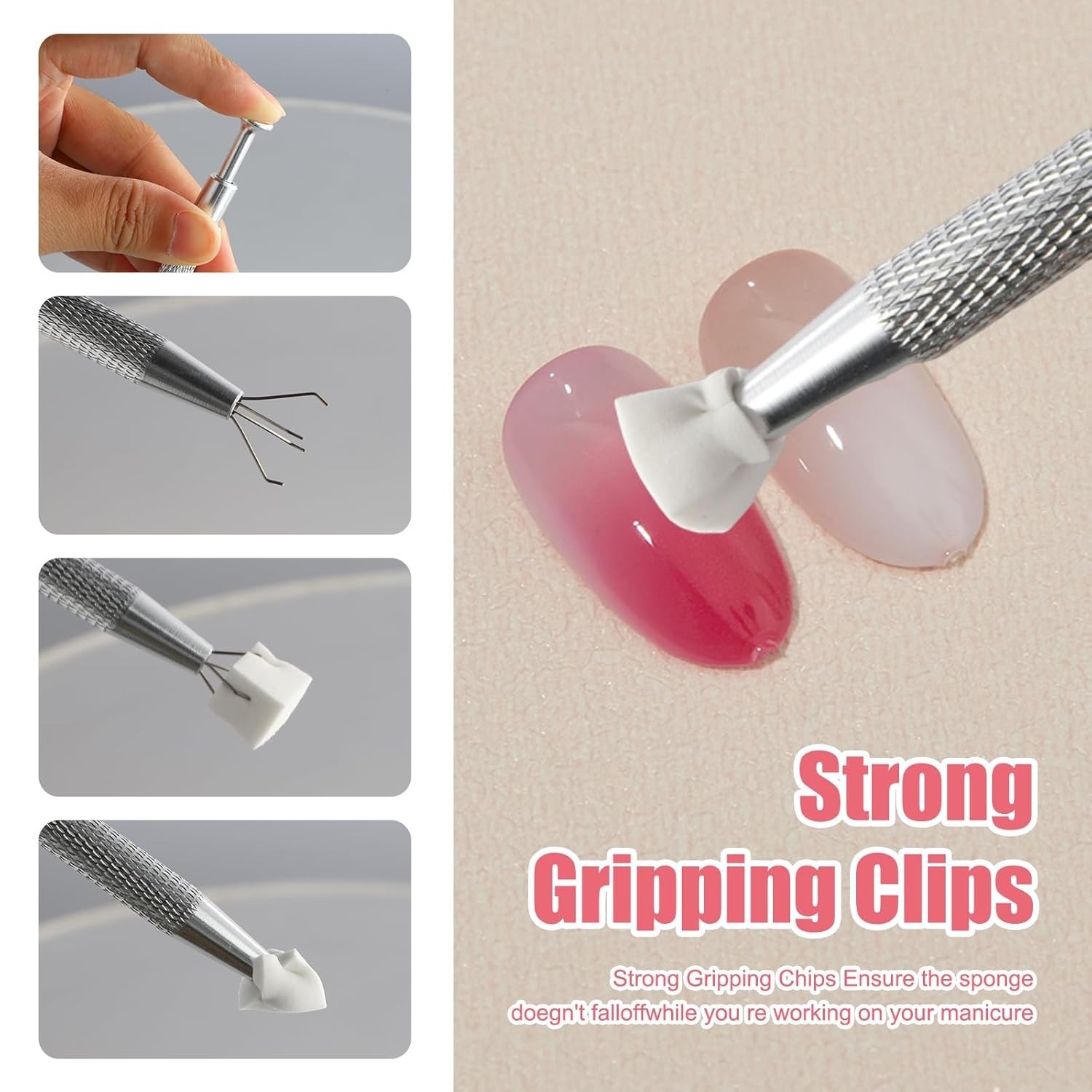300pcs Nail Sponges for Ombre, White Nail Sponges, Delicate Feel, Good Penetrati