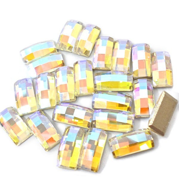 J.HOO Crystal 7593 Curved Baguette Flat Back Rhinestones 8×4mm Nail Art (10pcs)