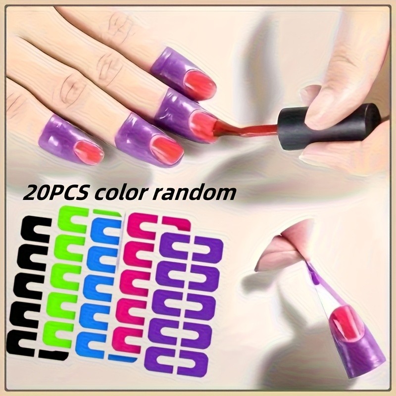 Long Lasting User Friendly Easy to Install 20PCS U-Shaped Nail Polish Protectors