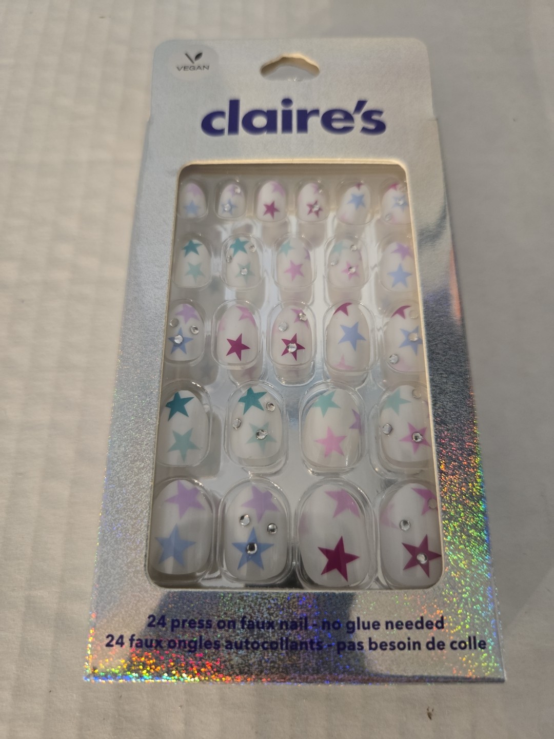 Claire’s Press on Coffin Nails 24 Faux Nails 2 Pack NEW