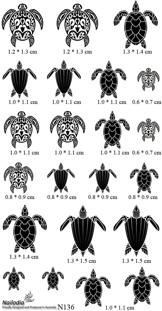 Turtle Nail Art Decal Sticker Water Transfer Slider