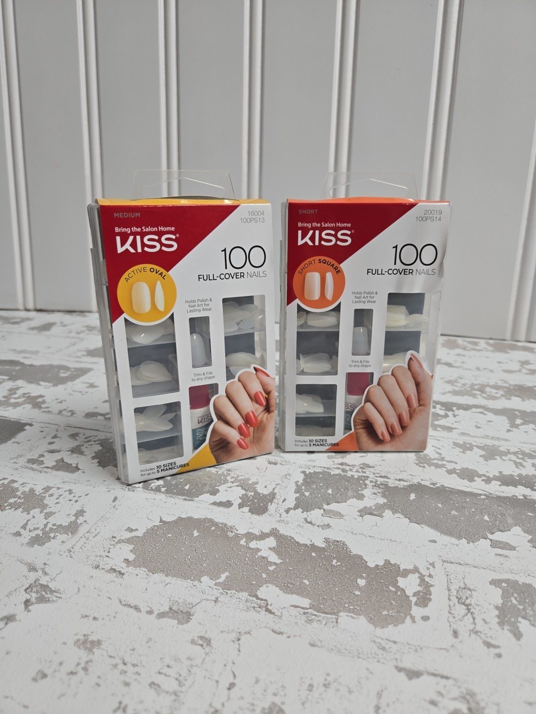 KISS 100 FULL COVER NAILS SQUARE AND OVAL NAILS HOLDS POLISH & NAIL ART #1103