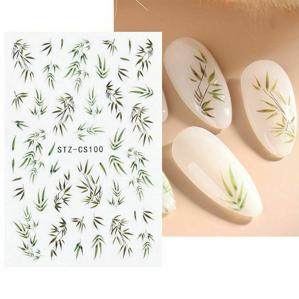 3D Nail Sticker ABSTRACT Floral Leaves SNAKE Adhesive Decals Slider DIY NS32