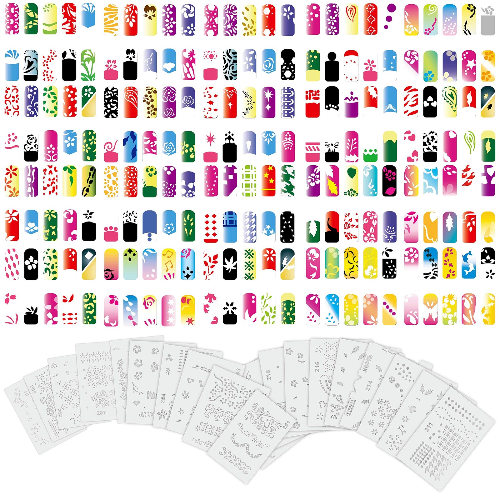 Airbrush Nail Stencils – Nail Art Stencils Series #11: 260 Unique Designs fro…