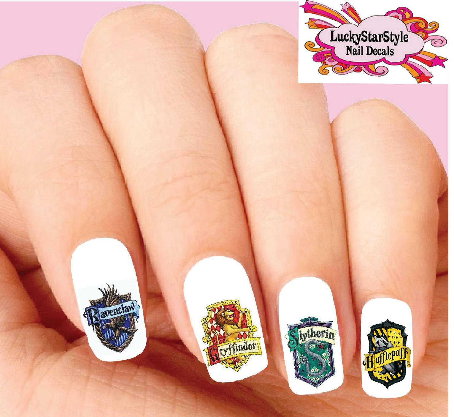 Waterslide Nail Decals Set of 20 – Harry Potter Hogwarts House Crests Assorted