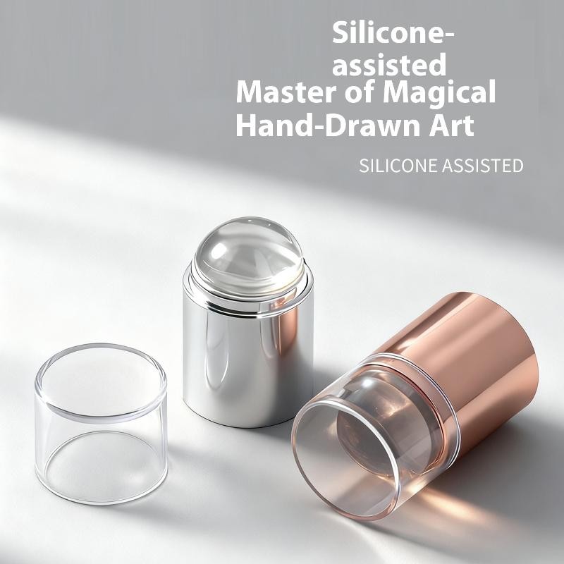 Transparent Mini Nail Seal With Scraper French Tip Nails Stamp Template
