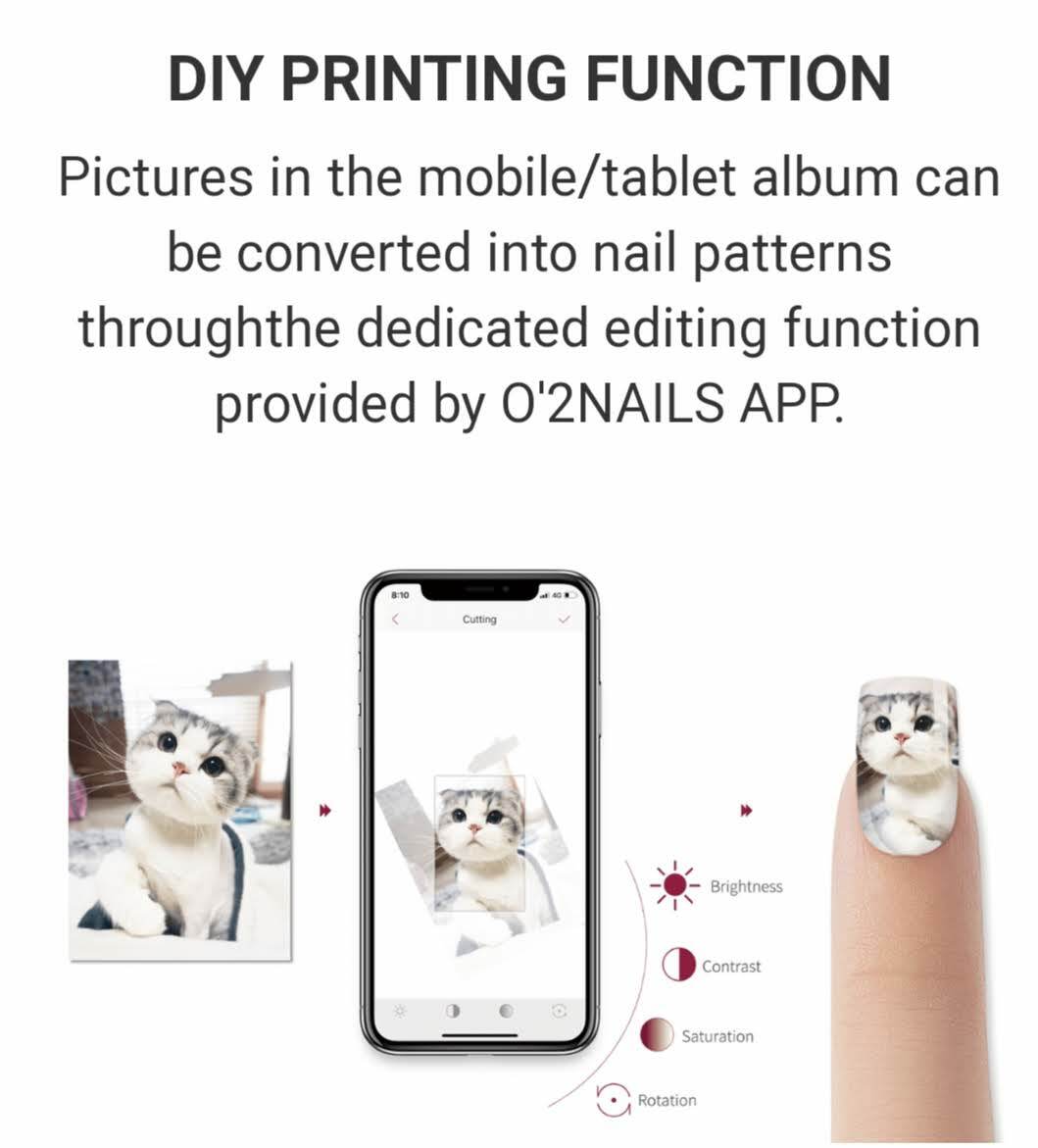 O2Nails Nail Art Printer (Rose Gold) Print any images on Nail via Mobile App