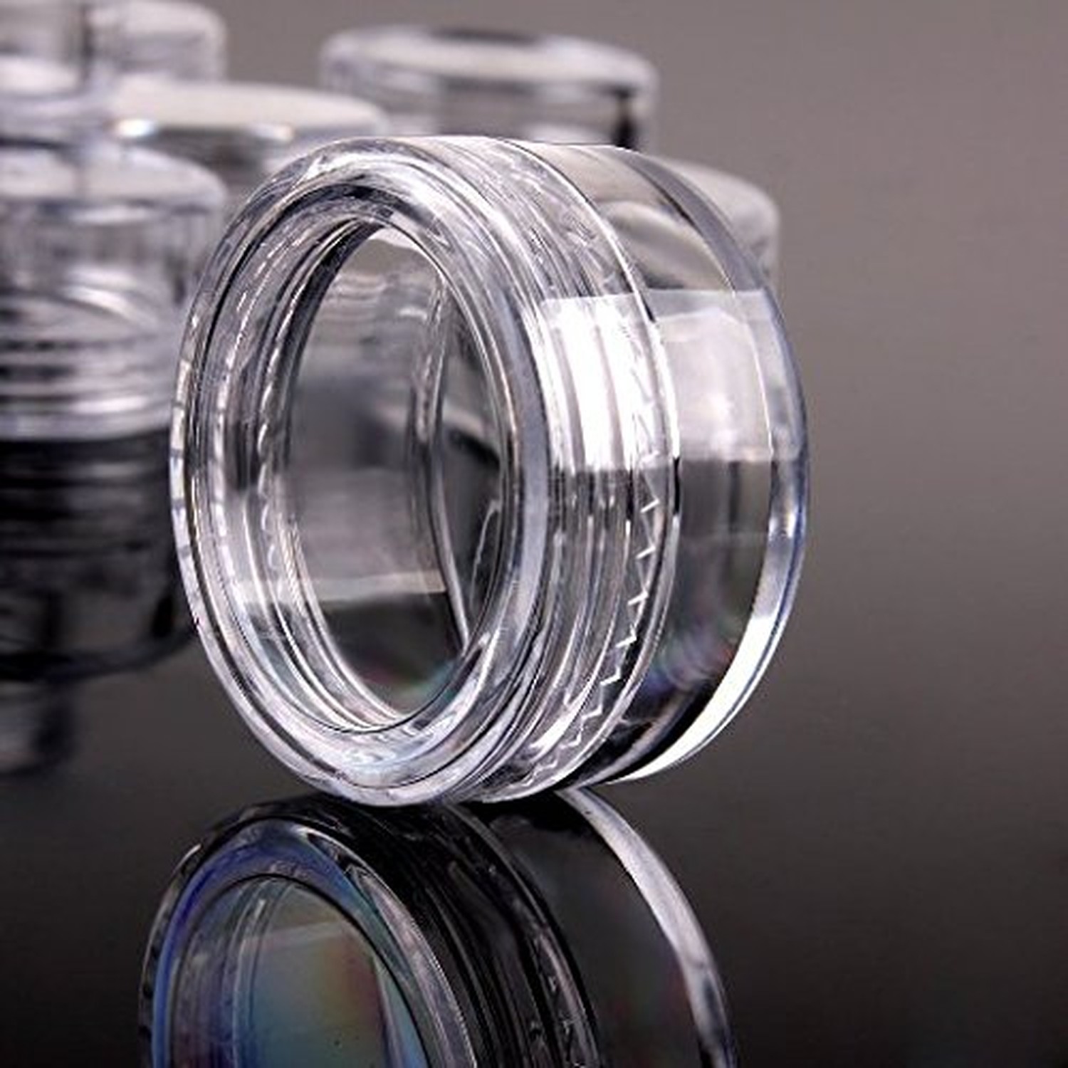 GOGOONLY 50 Empty, Clear, 5 Gram Plastic Pot Jars, Cosmetic Containers, With …