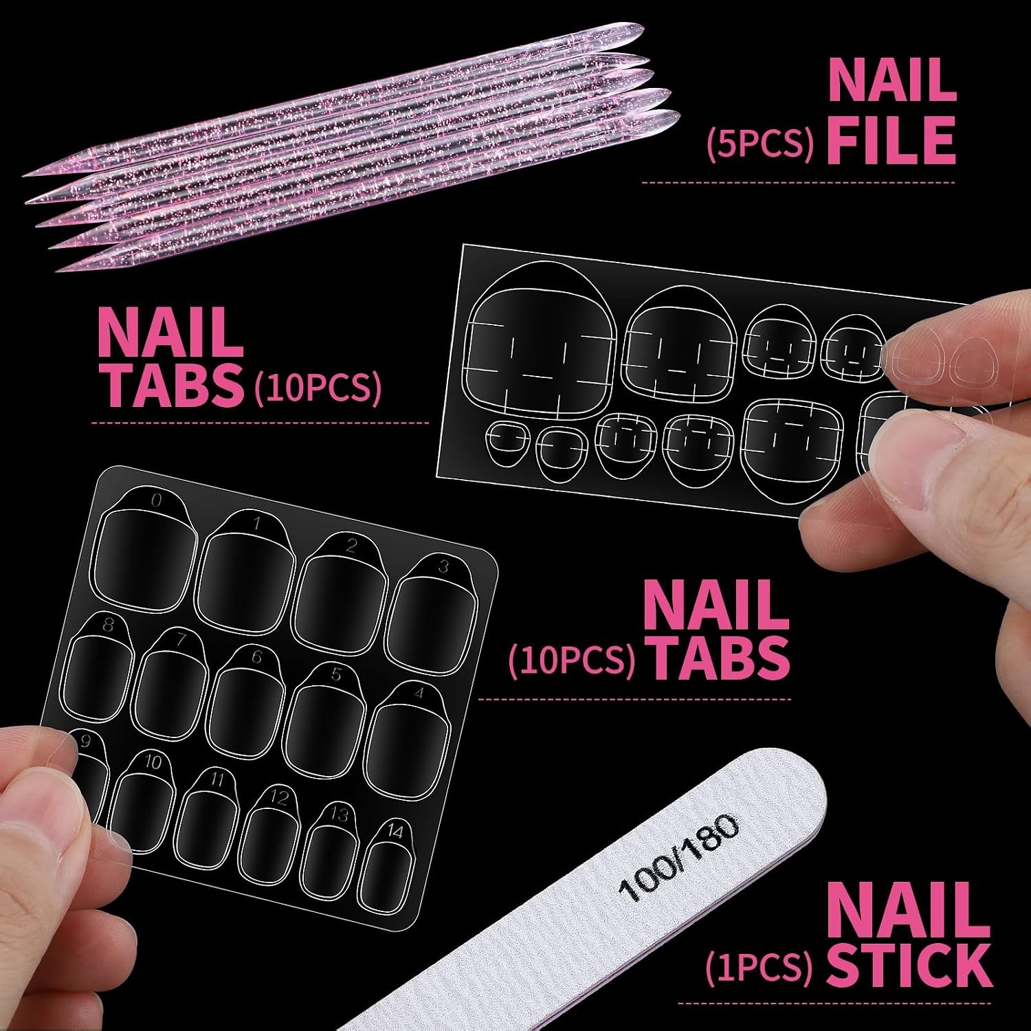 YGDZ 300PCS Press On Toenails & French Tip Nails Kit, Short Square