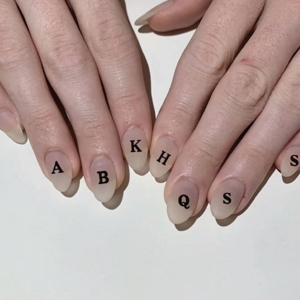 Nail Art Sticker Decals Transfers Black Gold Red Silver White Alphabet Letters