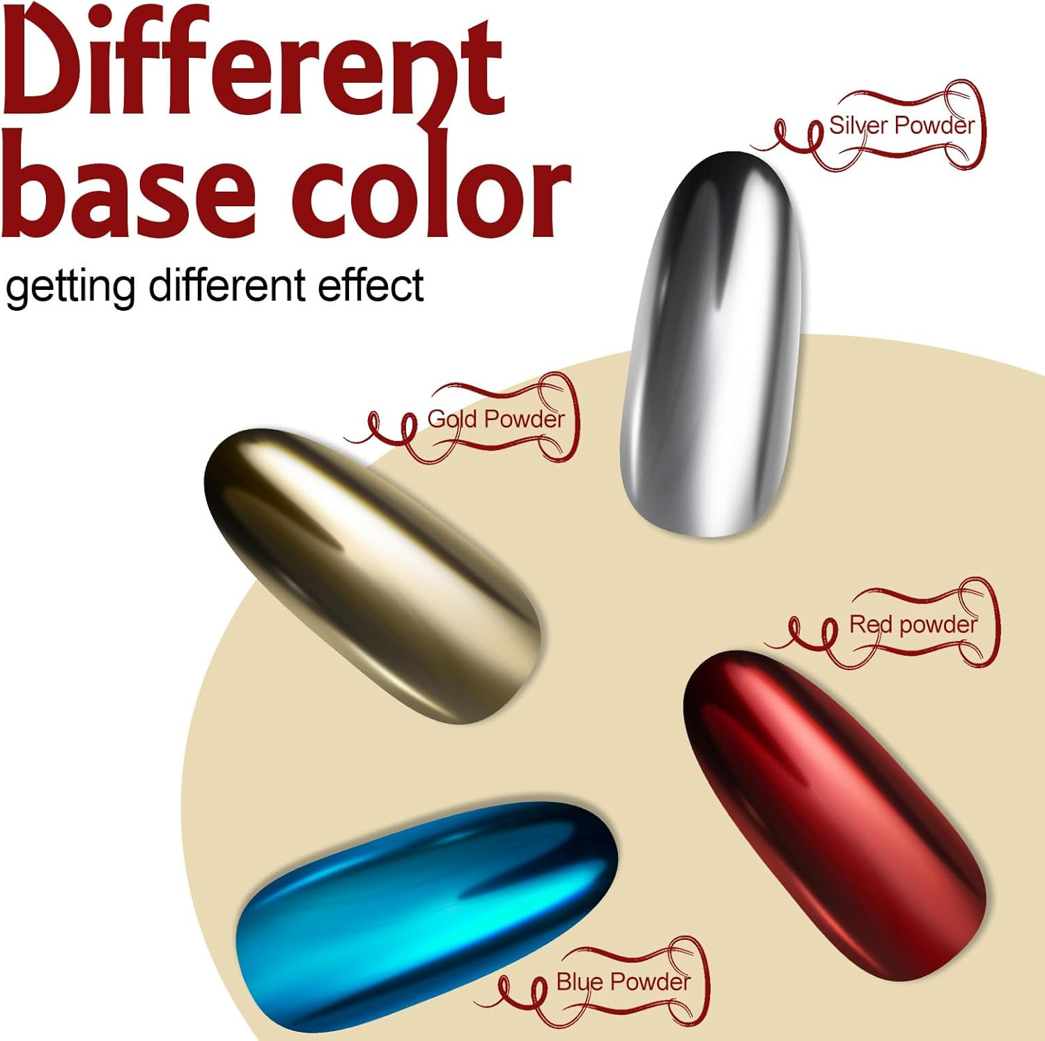 16 Colors Chrome Nail Powder Set Mirror Holographic Pigment for Gel Polish