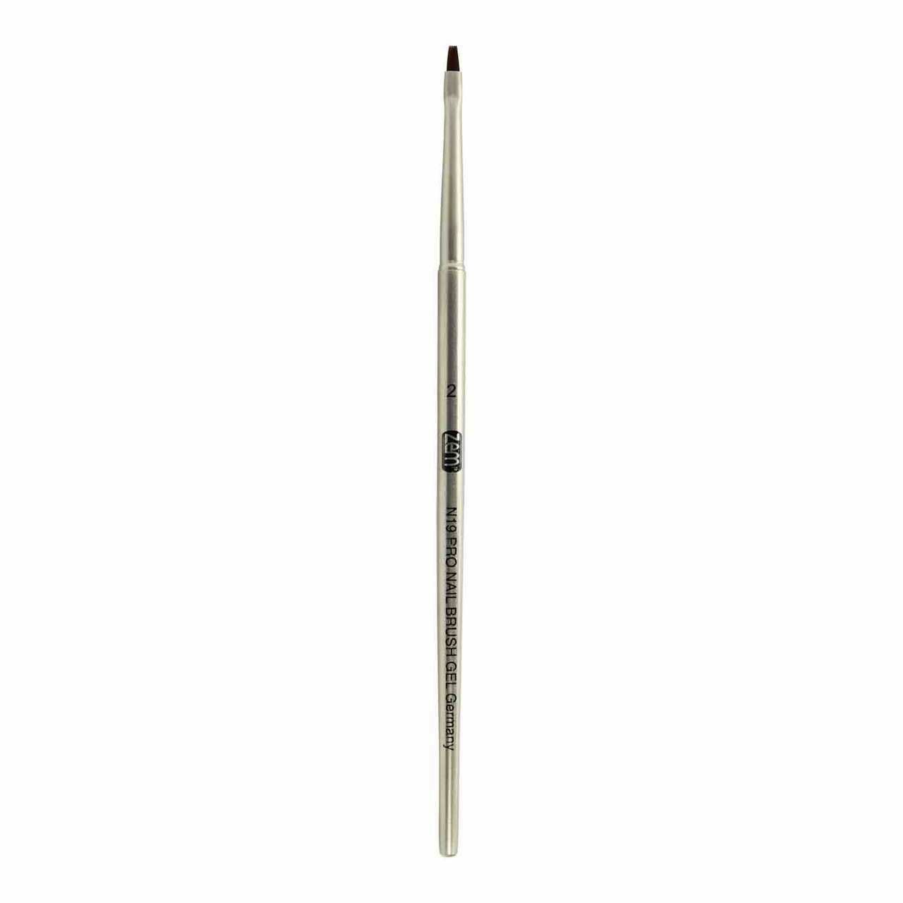 N19 PRO Gun Metal Flat #2 Gel Nail Brush