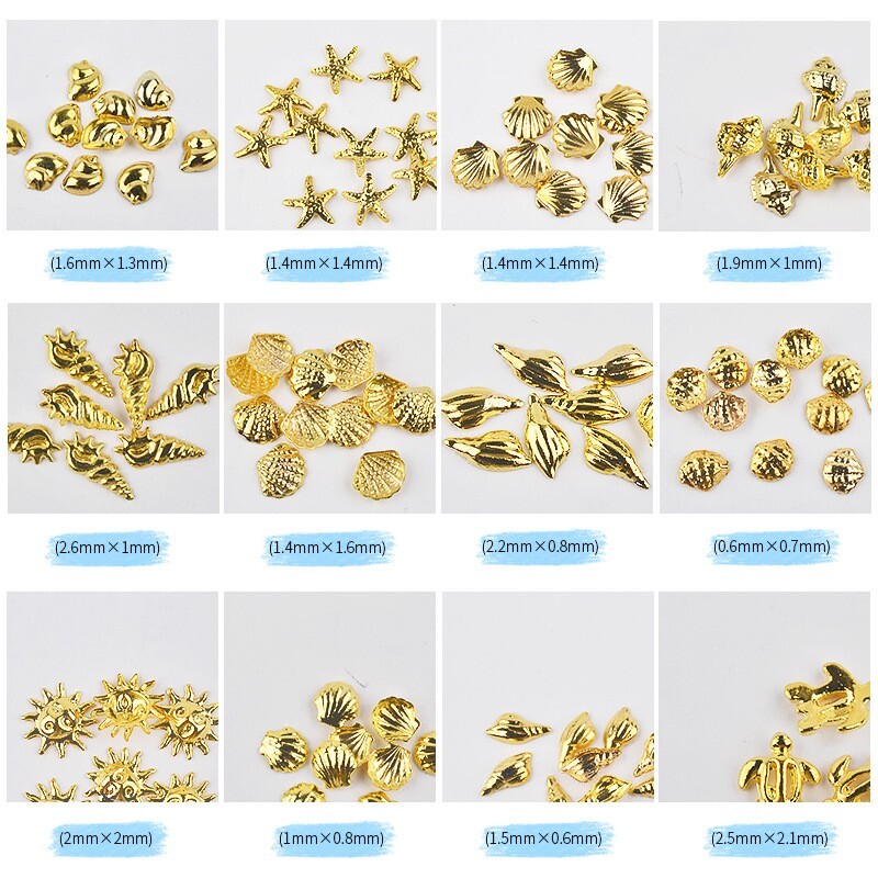 DIY Wheel Metal Ocean Shell Style For Nail Art Tips 3D Decoration Nails