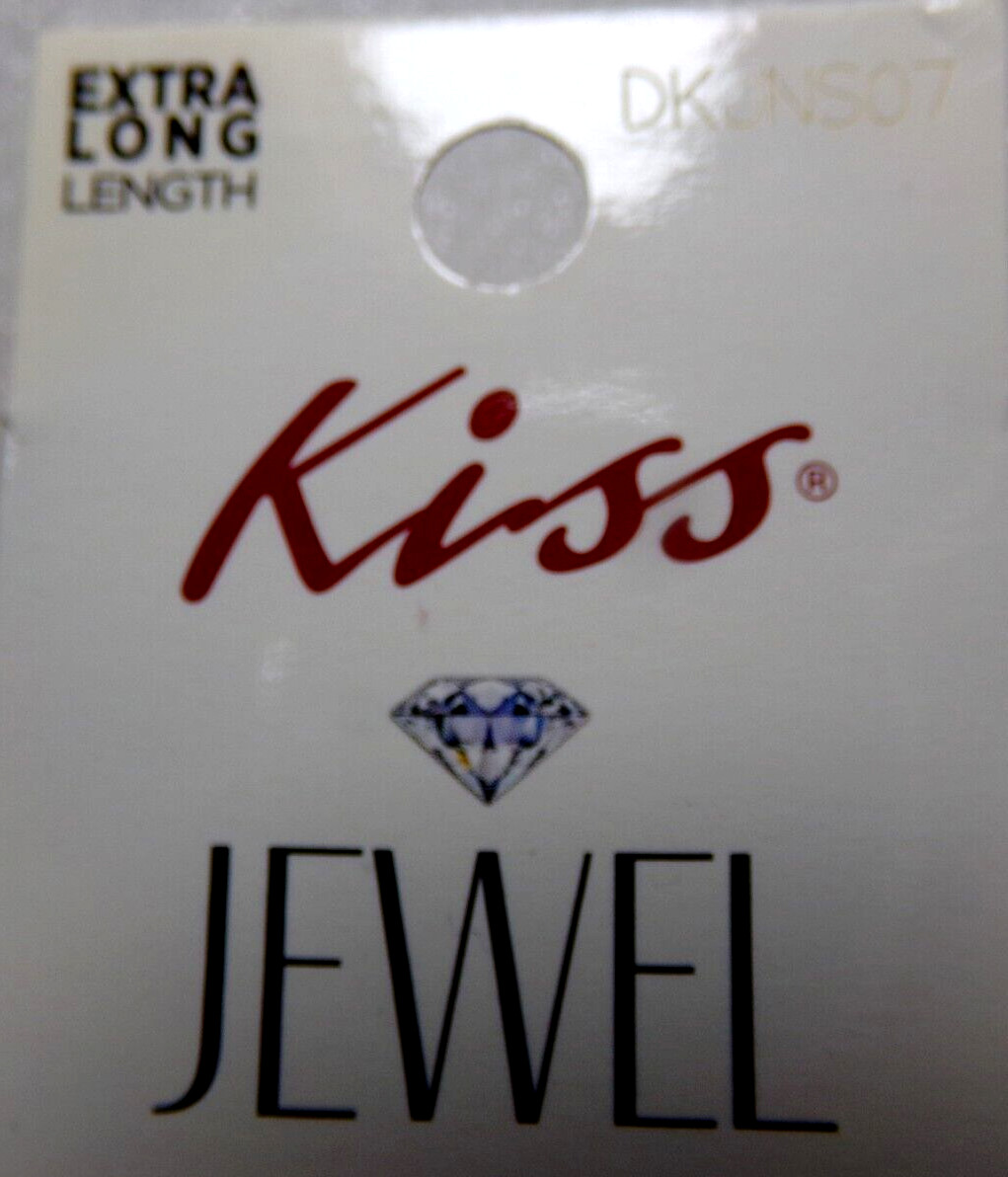 KISS Jewel NAILS GLUE ON Shiny Gingerbread Brown & Gems Extra LONG