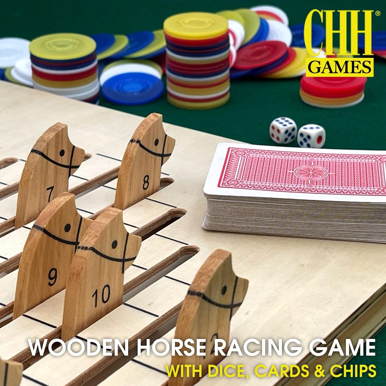 CHH The Racing Horse Game – Classic 14.25″ x 20.0″ x 1.75″, Light Brown