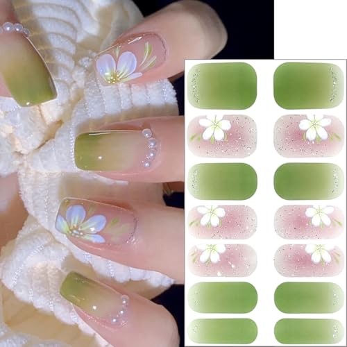 6 Sheets Flower Nail Gel Stickers Self-Adhesive Spring Nail Polish Spring-6