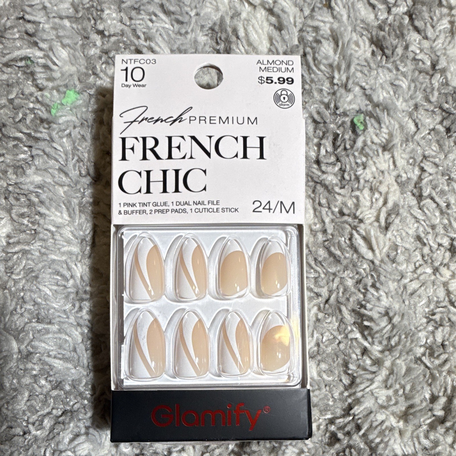 Glamify & L.A. Colors Press-On Nails 3pc French Holographic Glitter Glue